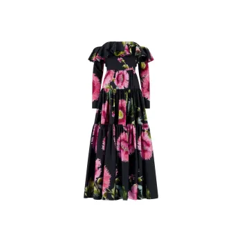 Giambattista Vall Botanic Blow Up Ruffled Off shoulder Dress