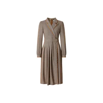 JZ. ANNAKRO Long Sleeved Dresses Women's Pattern Khaki