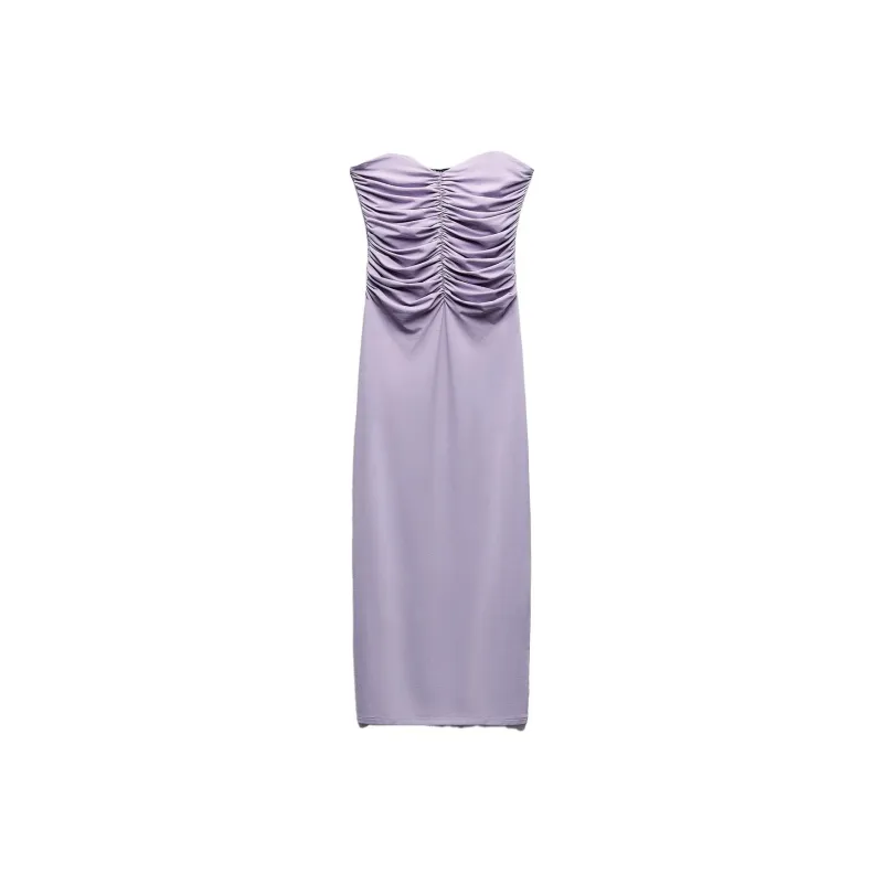 ZARA Sleeveless Dress Women's Light Purple-0