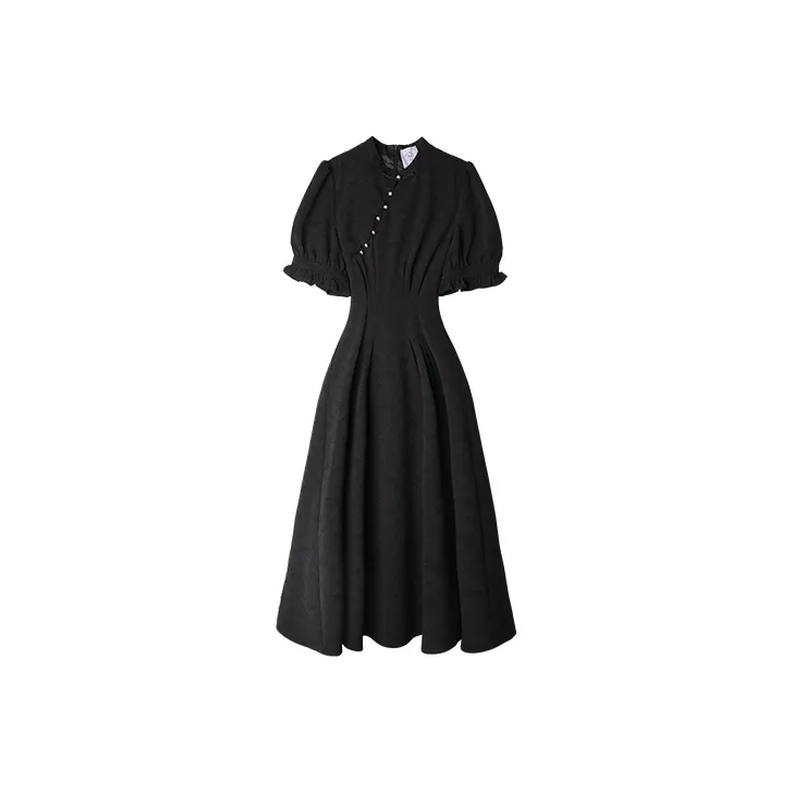 JINYE ORIENTAL Short Sleeved Dresses Women's Jet Black-0