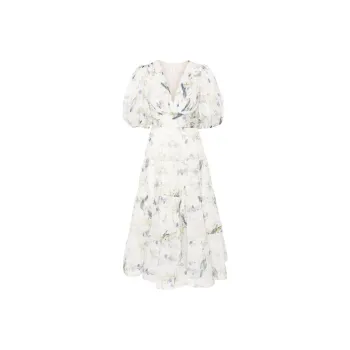 Zimmermann Plissé Flared Midi Dress