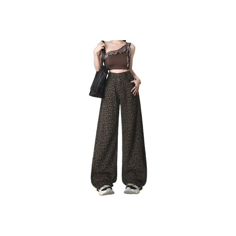 Wen Shan Jeans Women's Leopard Print-0