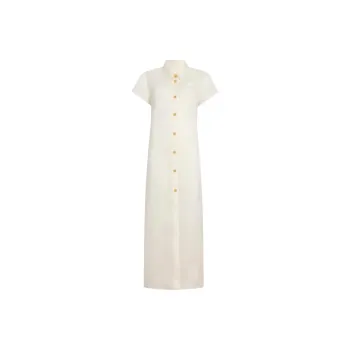 KHAITE SS25 Effy Dress Short-Sleeved Dresses Women's Chalk/Chalk