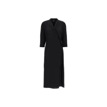 THEORY Lapel Tied Waist Maxi Dress