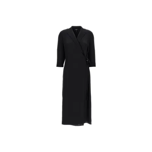 THEORY Lapel Tied Waist Maxi Dress
