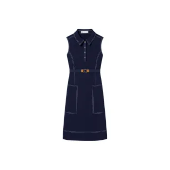 TORY BURCH Top-stitch Golf Midi Dress