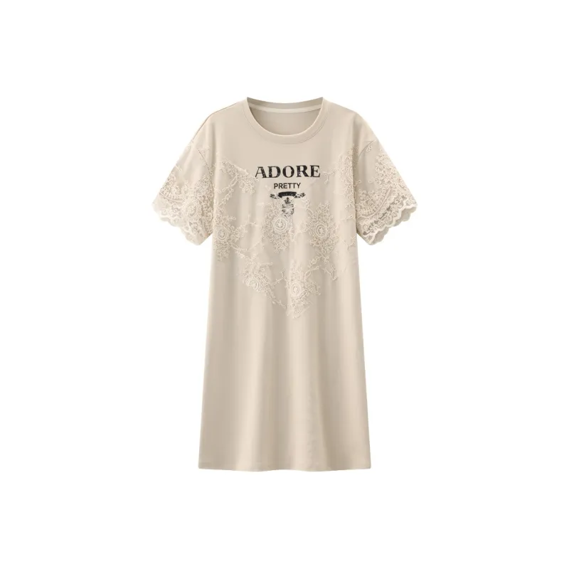 KUHNMARVIN Short Sleeved Dress Women's Khaki-0