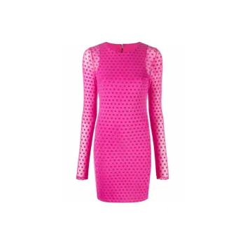 Rotate Monique Flocked-logo Mini Dress