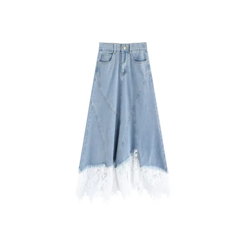 DGMZ URBAN REVIVO Denim Short Skirts Womens Light Blue Women's Blue