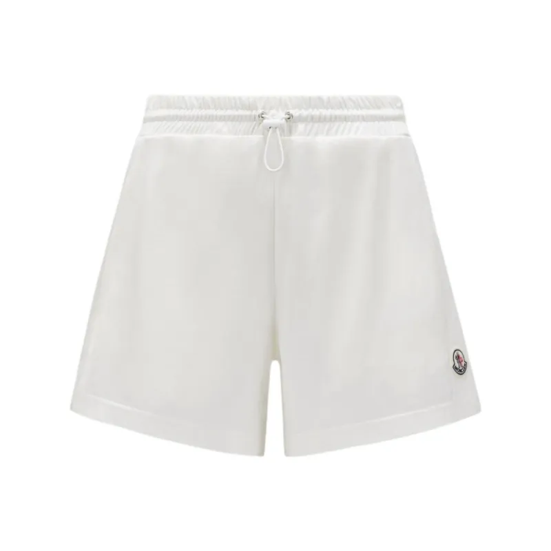 Moncler Logo Patch Drawstring Jersey Shorts-0