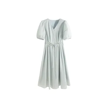SUBEN Short Sleeved Dresses Women's Light Blue