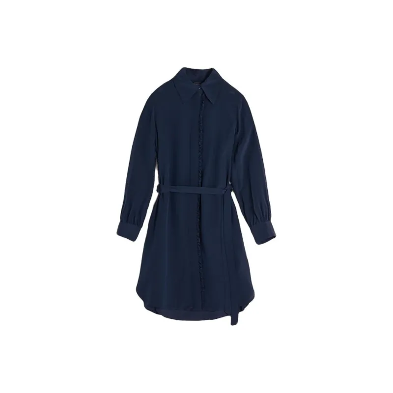 CLUB MONACO Long-Sleeved Dresses Women's Marine Blue-0