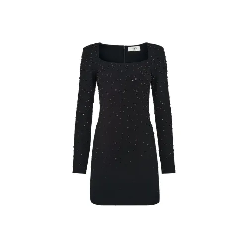 FENDI FW24 Long Sleeved Dresses Women's Black