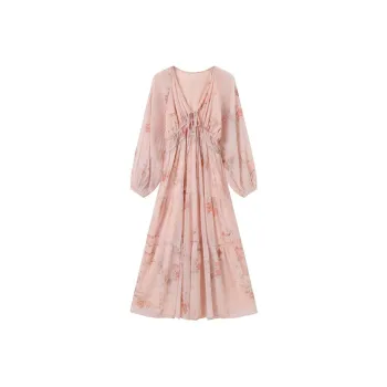 GULIANFEI Long-Sleeved Dresses Women's Pink