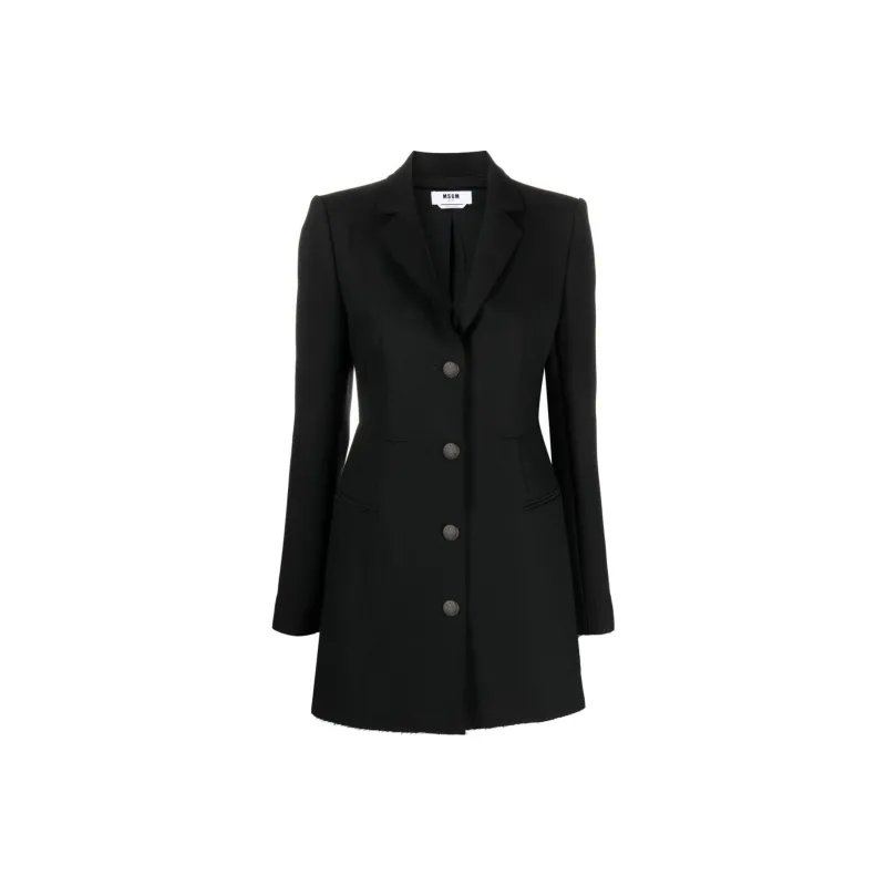 MSGM Single-Breasted V-Neck Blazer Dress-0
