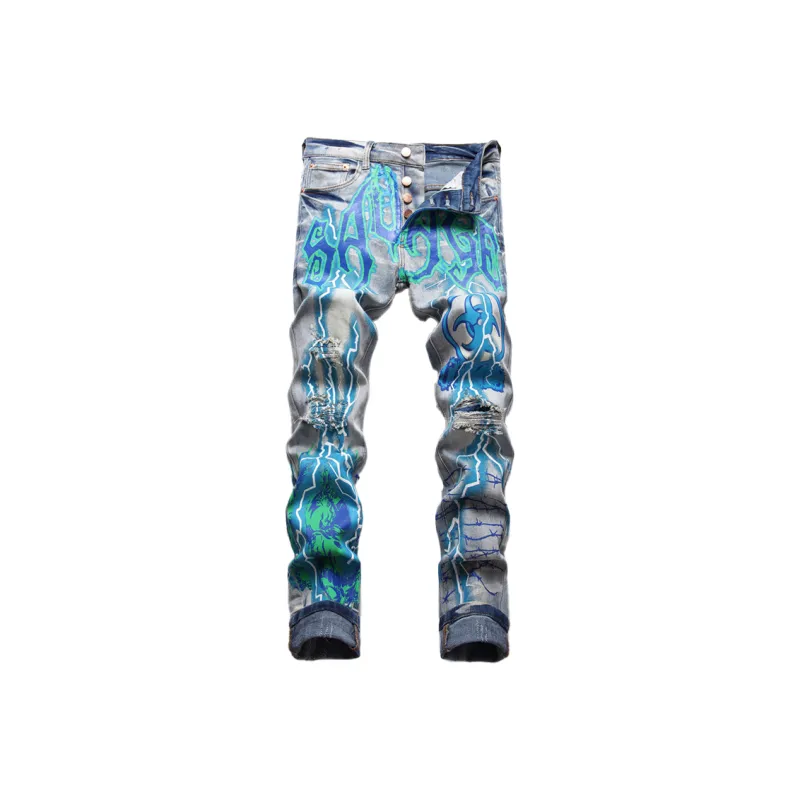PAINT STAIN Jeans Unisex Indigo-0