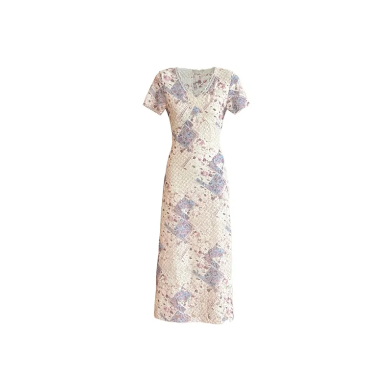 PLANE DRIFT Short Sleeved Dress Women's Light Yellow-0