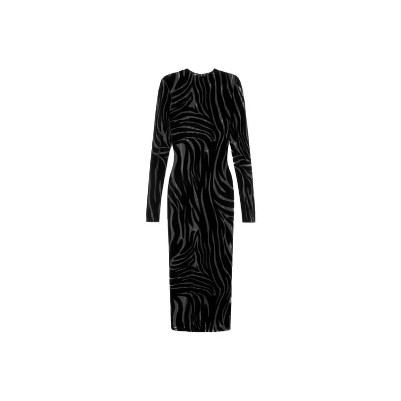 FANSIZHE SS23 Long Sleeved Dress Women's Black-0