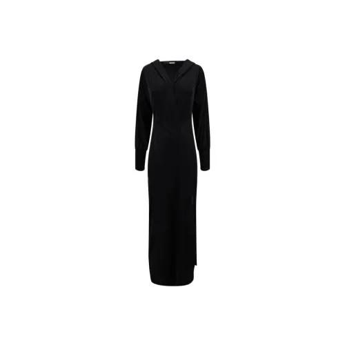Rotate V Neck Hooded Maxi Dress