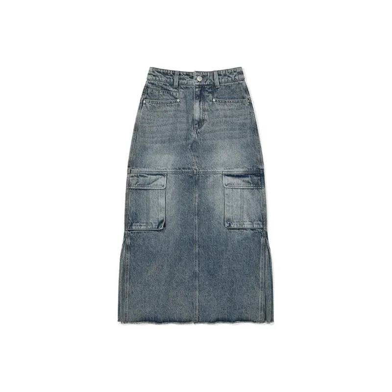 Kirsh FW24 Denim Long Skirt Women's Blue-0
