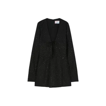 CHIARA FERRAGNI Rhinestone embellished Gabardine Playsuit