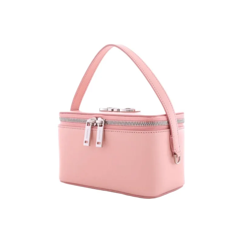 FERRAGAMO GANCINI Calfskin Makeup Bag Women's Pink-2
