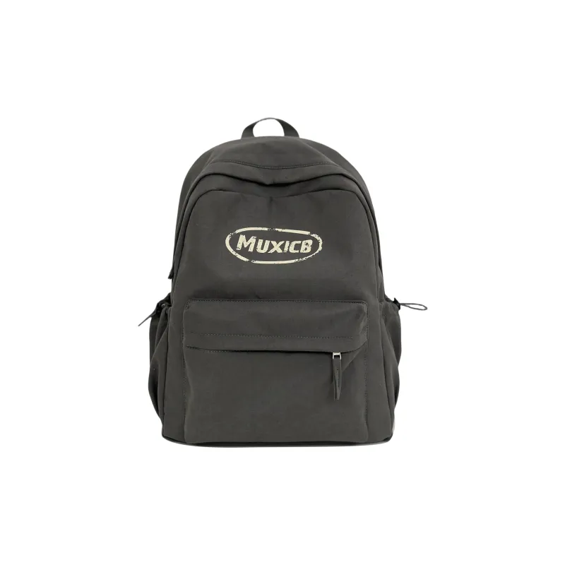 Single Warehouse Nylon Backpack Regular Unisex White Gray/Green/Red-18