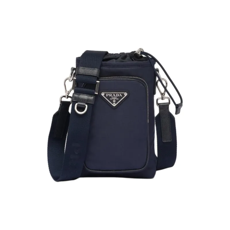 PRADA Re Nylon Recycled Polyamide Cell Phone Pouch Men's Marine Blue-0