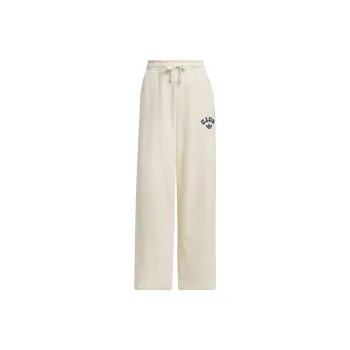 Adidas Originals FW24 COLLEGIATE WIDE LEG SWEAT JOGGERS Knitted Sweatpants Women's Ivory