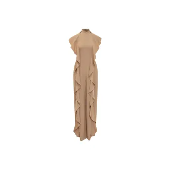 ALBERTA FERRETTI Draped Halterneck Crepe Jumpsuit