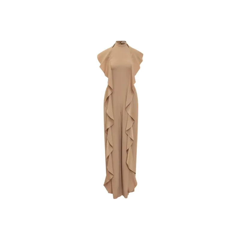 ALBERTA FERRETTI Draped Halterneck Crepe Jumpsuit-0