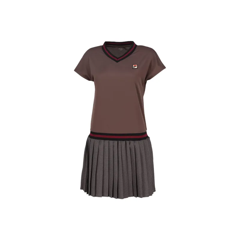 FILA Gun Club Short Sleeved Dresses Women's Dark Brown-0