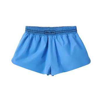 MIU MIU FW23 Embroidered Poplin Shorts Casual Shorts Women's Very Peri