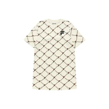 FILA FUSION Short Sleeved Dresses Women's Imitation Antique White