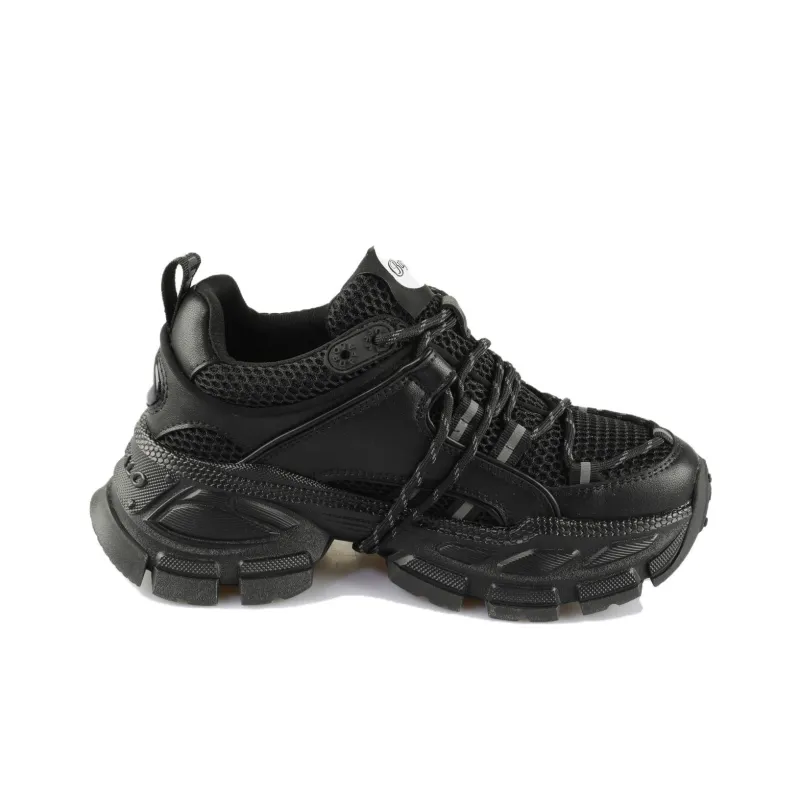 Buffalo Mid Top Chunky Sneakers Unisex Black-1
