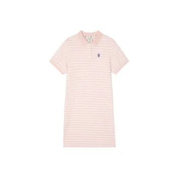 Skechers Diamond Series Short Sleeved Dresses Women's Light Pink White Stripes