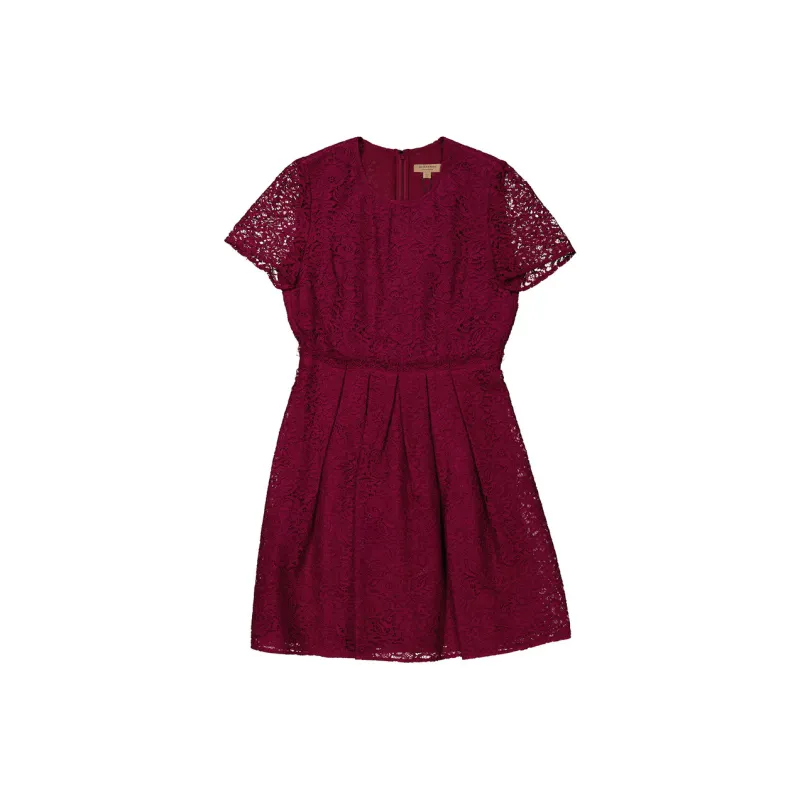 Burberry Short sleeve Flared Lace Dress-0