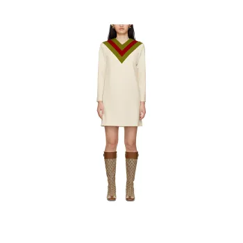 GUCCI Long Sleeved Dresses Women's Beige Yellow