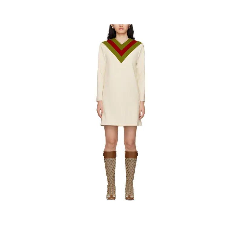 GUCCI Long Sleeved Dresses Women's Beige Yellow-0