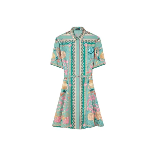 VERSACE Medusa '95 SS25 Short Sleeved Dress Women's Green