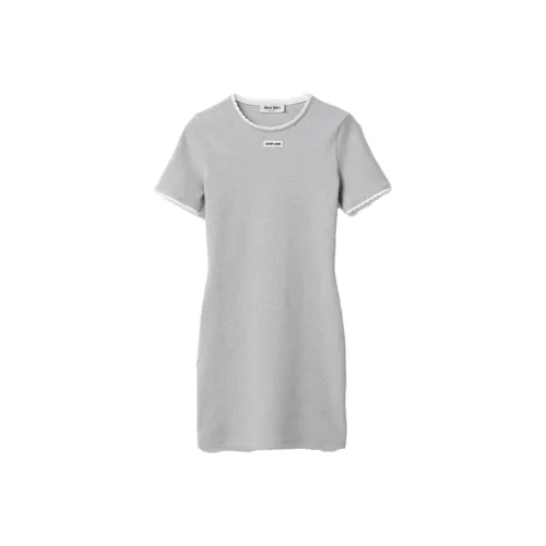 MIU midi miu SS23 Short Sleeved Dresses Women's Gray