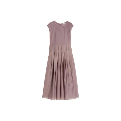 ’S MAX MARA Uriel Collection Cotton And Silk Voile Dress Sleeveless Dress Women's Lilac