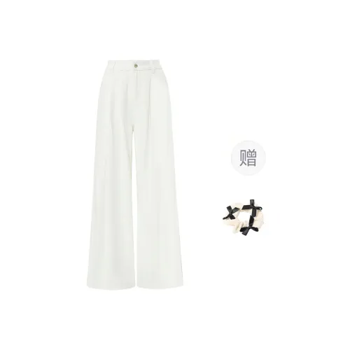 CPAURA Jeans Women's White+Bowknot Hair Tie Comes With