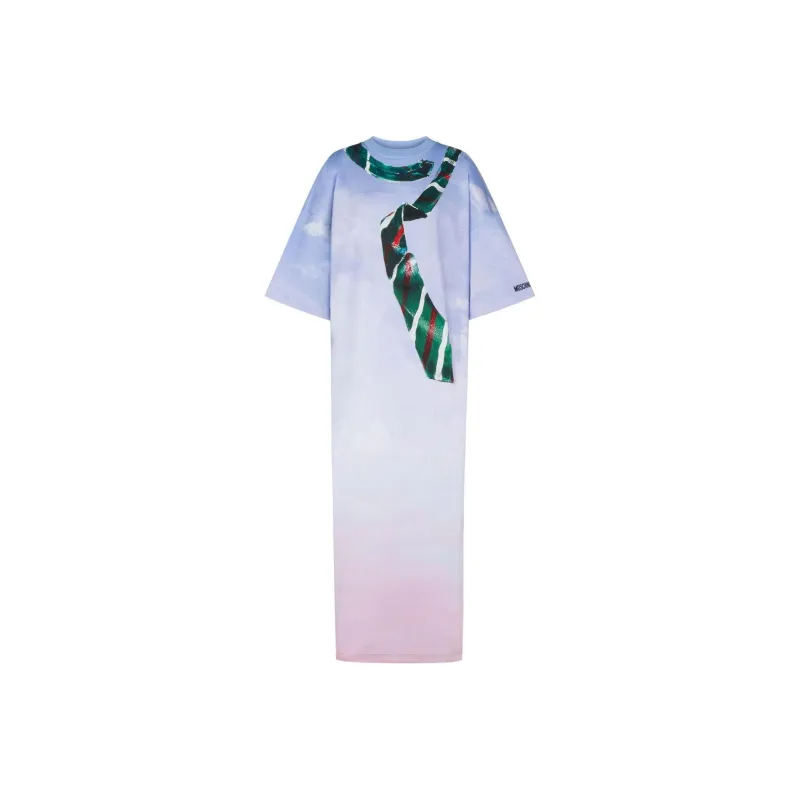 MOSCHINO Logo print Cotton Maxi Dress-0