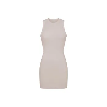 SKIMS SS24 COTTON RIB TANK DRESS Sleeveless Dress Women's STONE/Stone Color