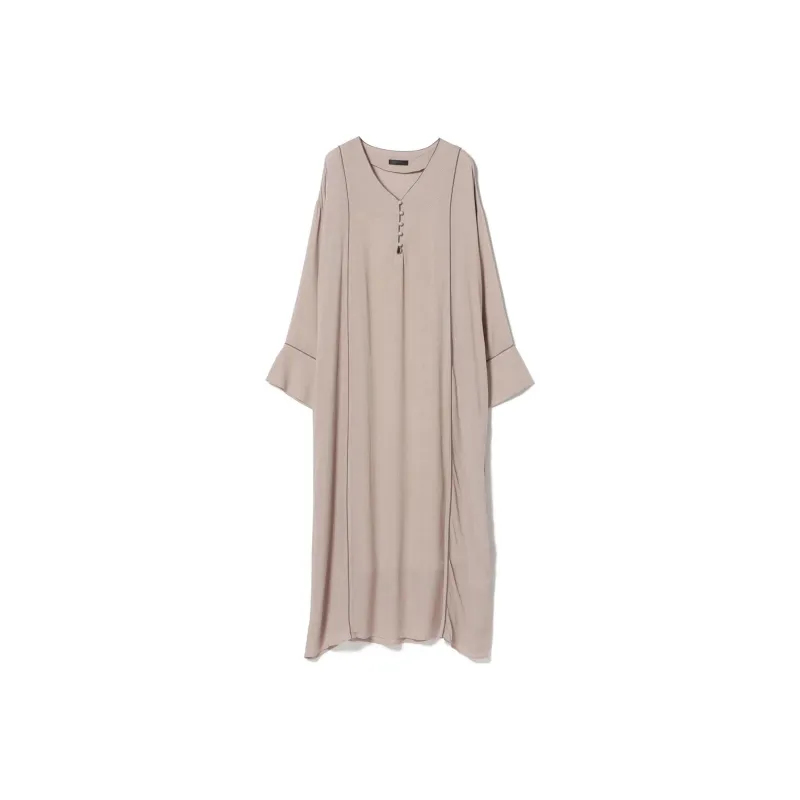 Beams Long Sleeved Dresses Women's Pink Beige-0