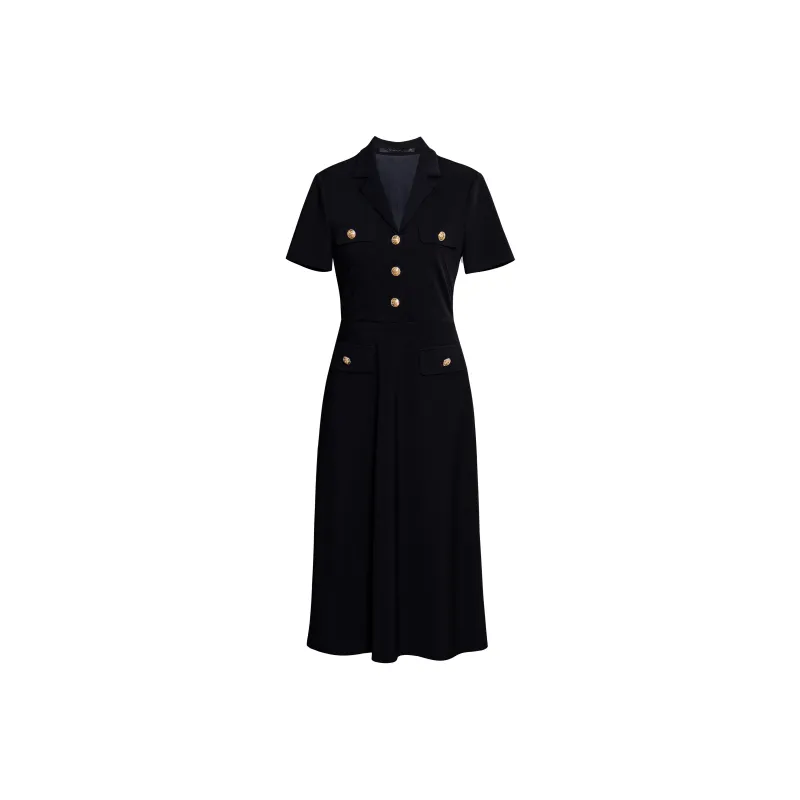 ROEYSHOUSE Short Sleeved Dress Women's Black-0