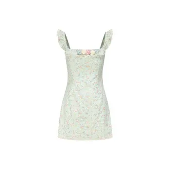 Qiuerle Short Sleeved Dress Women's