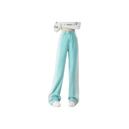 UNION REMOVE Jeans Women's Lake Blue Sidebone Brush White