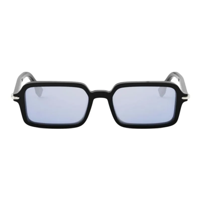 FENDI Acetate Rectangular Sunglasses Women's Black-1
